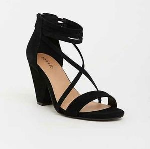 NWT Torrid Suede Strappy Cone Heel Sandal